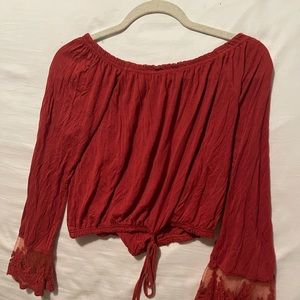 Off The Shoulder Flare Sleeve Blouse